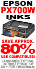 Epson PX-700W Ink- Savings of around 85% when you use Disk Depot