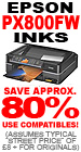 Epson PX-800FW Ink- Savings of around 85% when you use Disk Depot