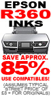 Epson R-360 Ink Cartridges - Save Around 86% when you use Compatibles